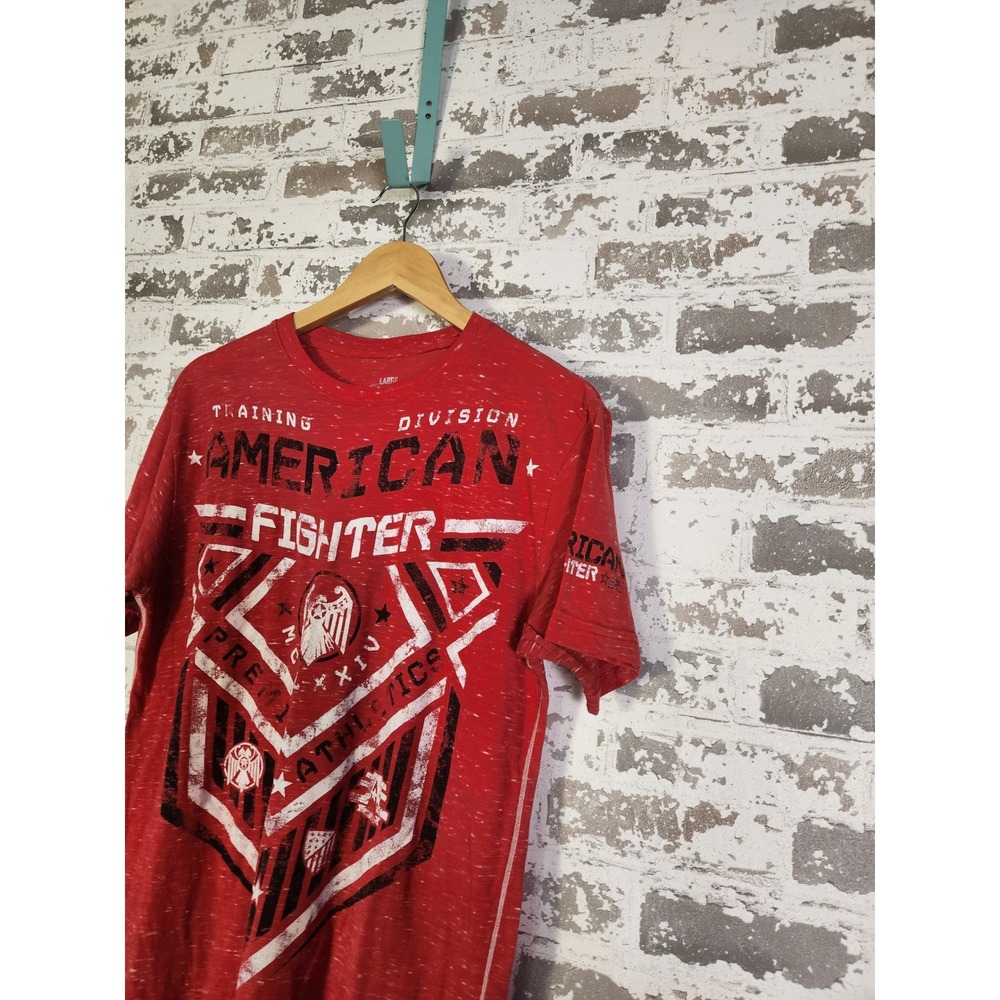 American Fighter Training Division Red Graphic Tee Men's Large Athletic Fit Y2K‎ - Picture 6 of 16